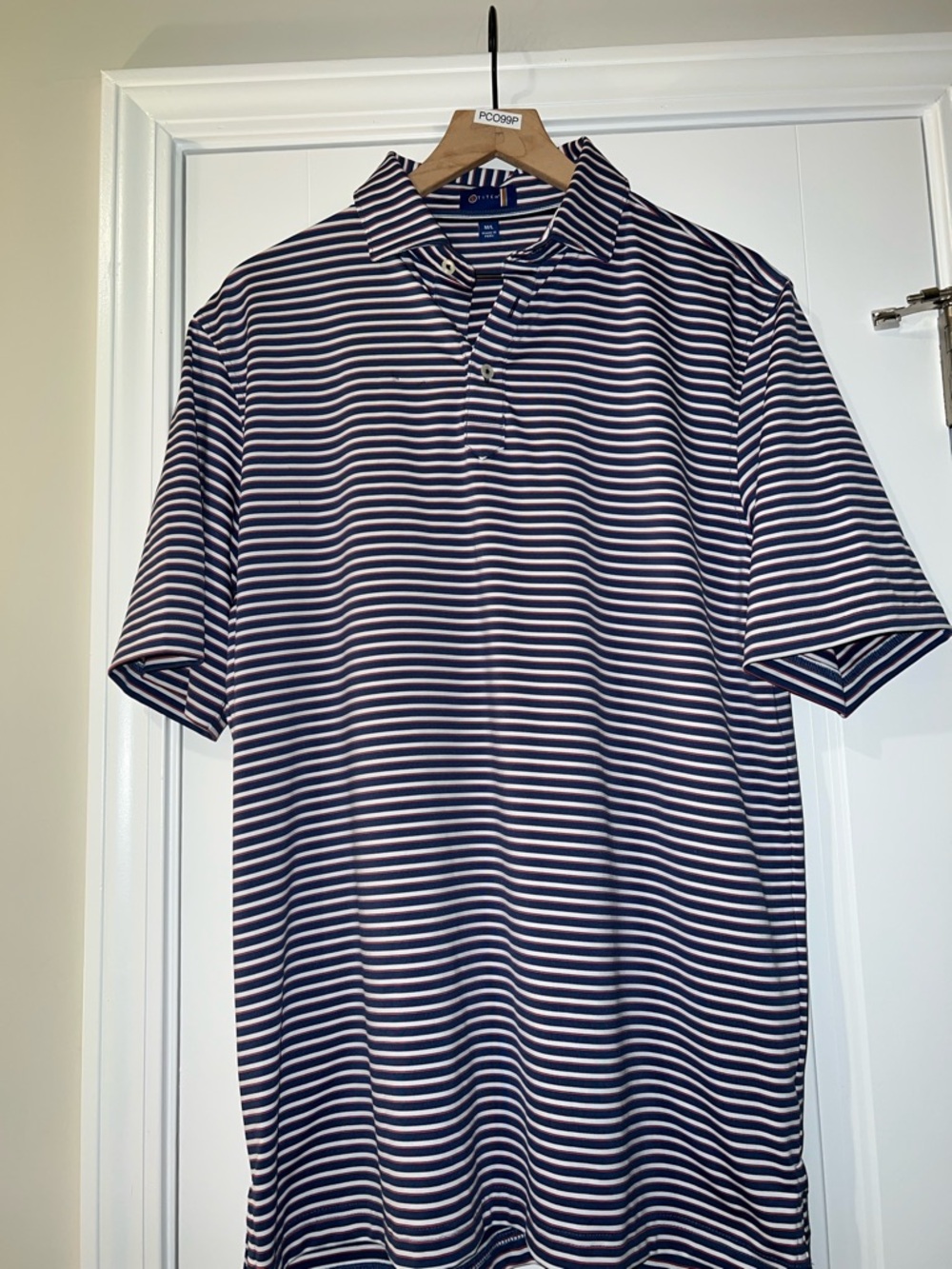 Stitch striped Golf Polo Shirt large